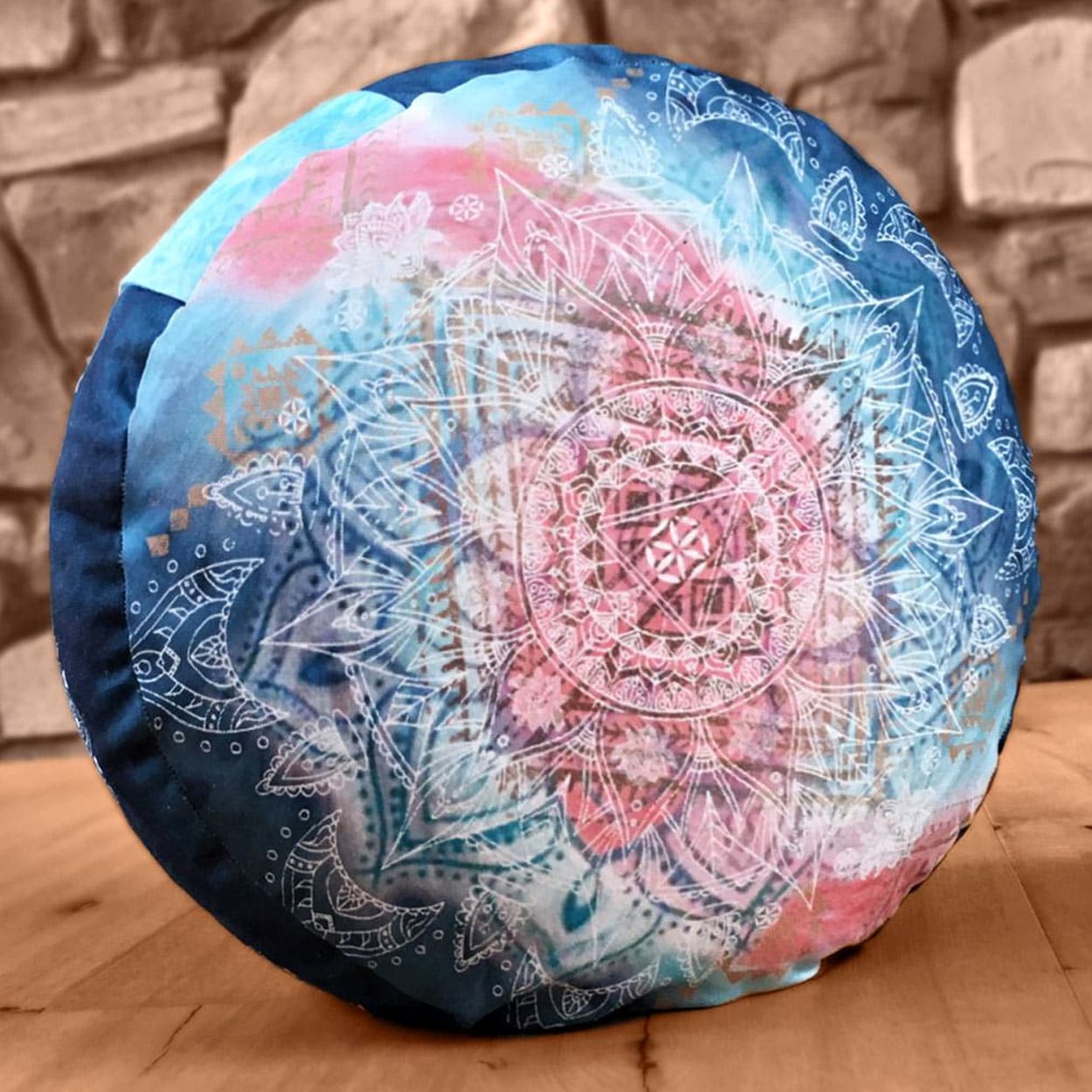 Coussin Méditation Waterglider Rond Turquoise Foncé - Rempli Coques Sarrasin